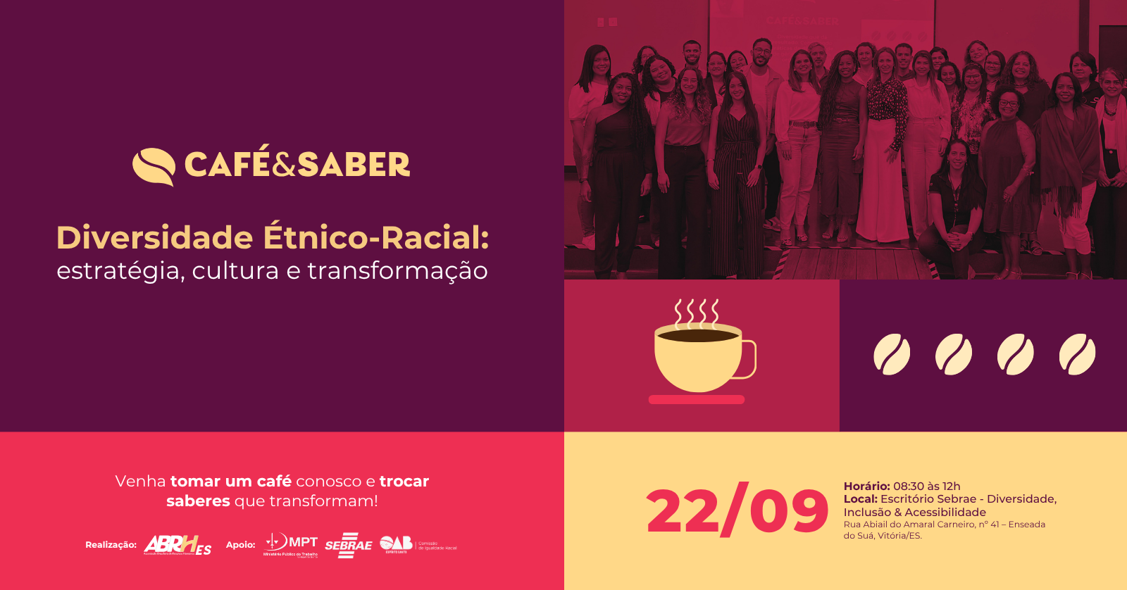 Vem aí mais uma edição do Café e Saber